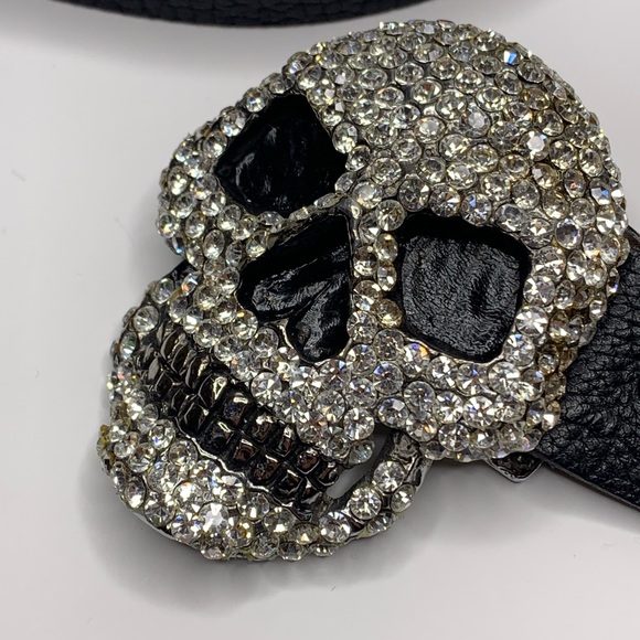 Chrome Angel Swarovski Crystal Skull Belt (Rare) - Picture 4 of 9
